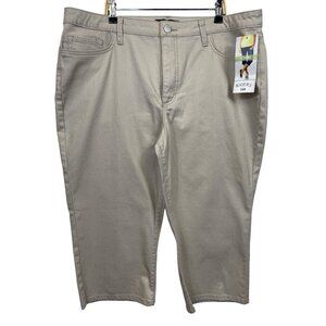 New Rider Lee Women's Kakhi Perfect Mid Rise Peyote Casual Capris SZ 18M